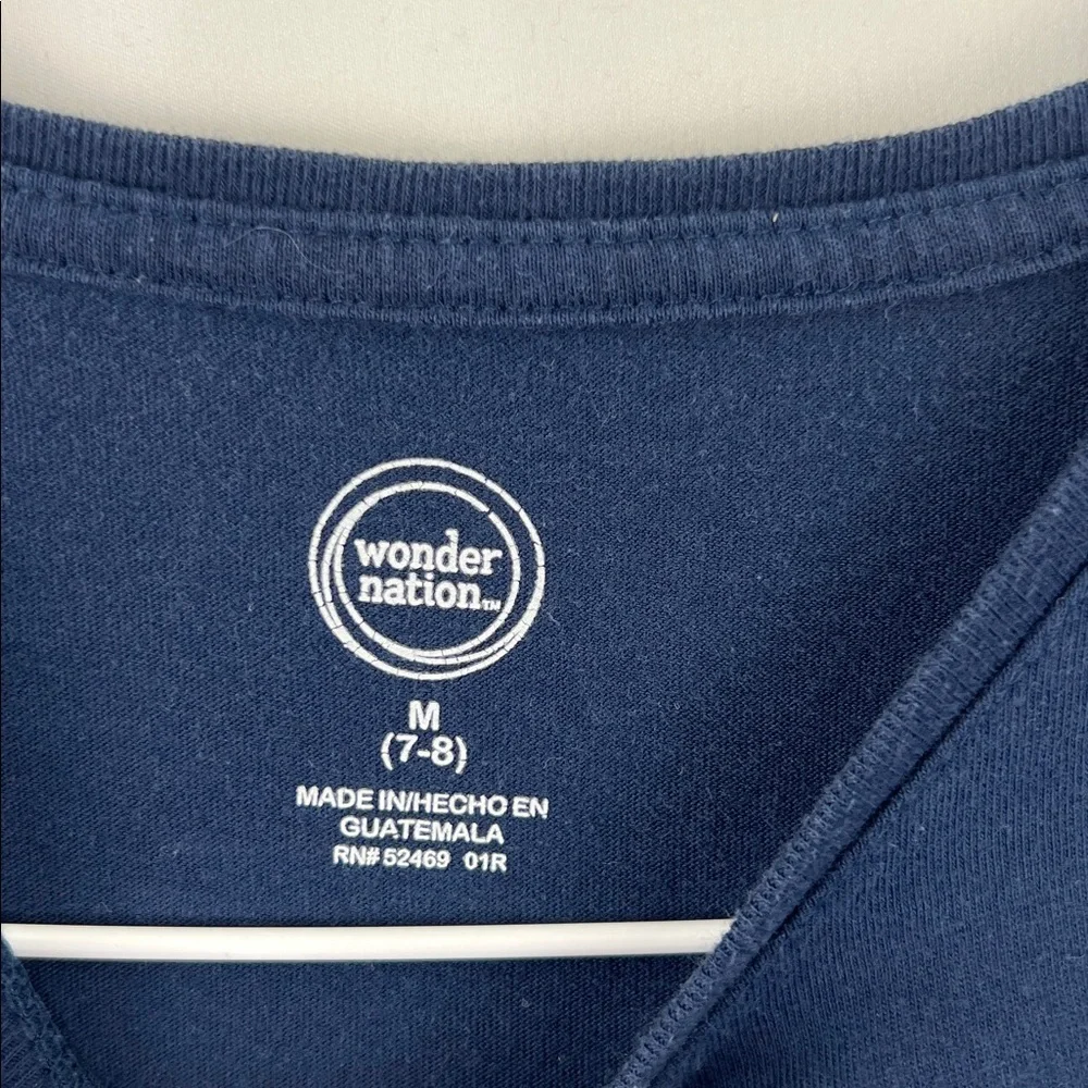 Wonder Nation - Girl’s Long Sleeve Top - Medium - Size 7/8 - Navy Blue